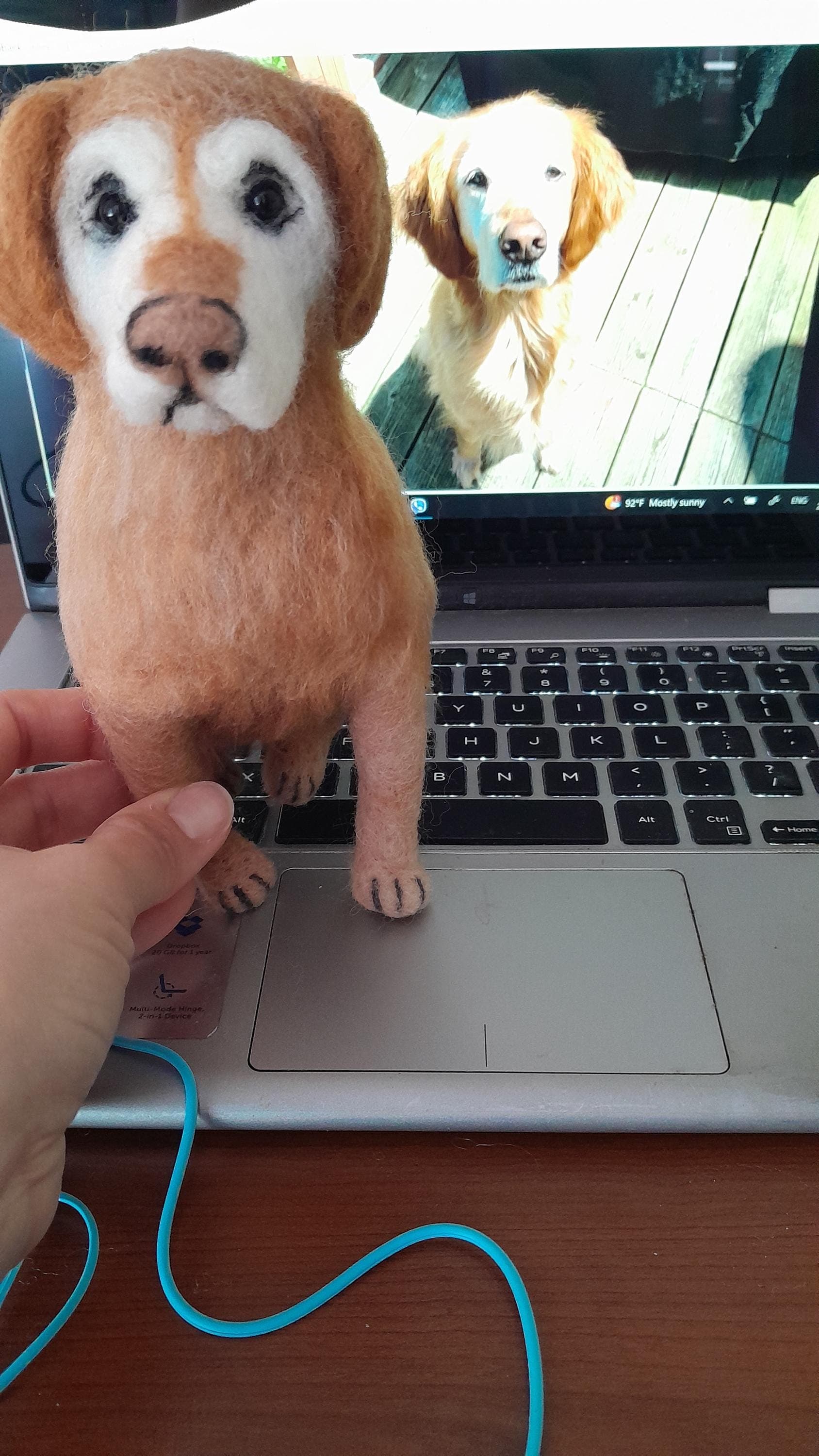 Custom Dog Angel Tree Topper - alternate view